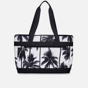 Black and white cooler beach tote
